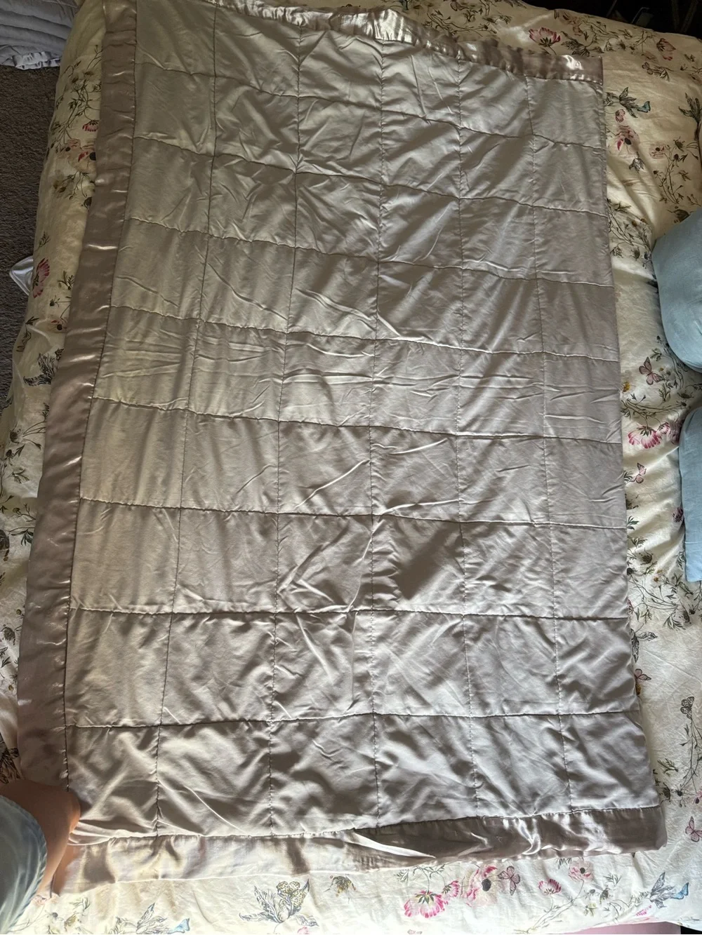 Silky Satin Scarf in Shimmering Taupe